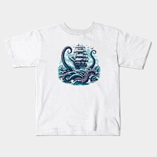 kraken ship Kids T-Shirt